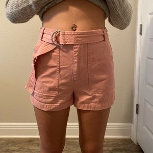 Pink cargo shorts